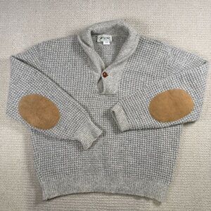 Vintage 80s American Eagle Wool Sweater Men’s XL Elbow Patch 85% Wool